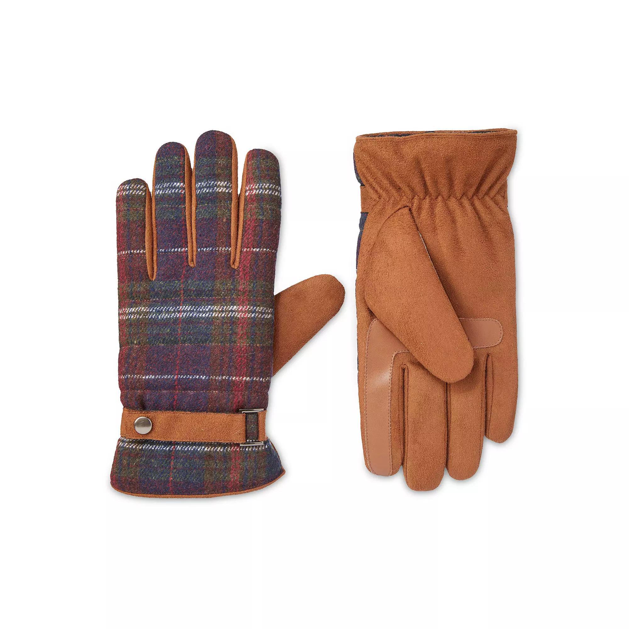 Men's isotoner Quilted Microsuede Water Resistant and Touchscreen Gloves, Size: Large, Navy Blue Product Image