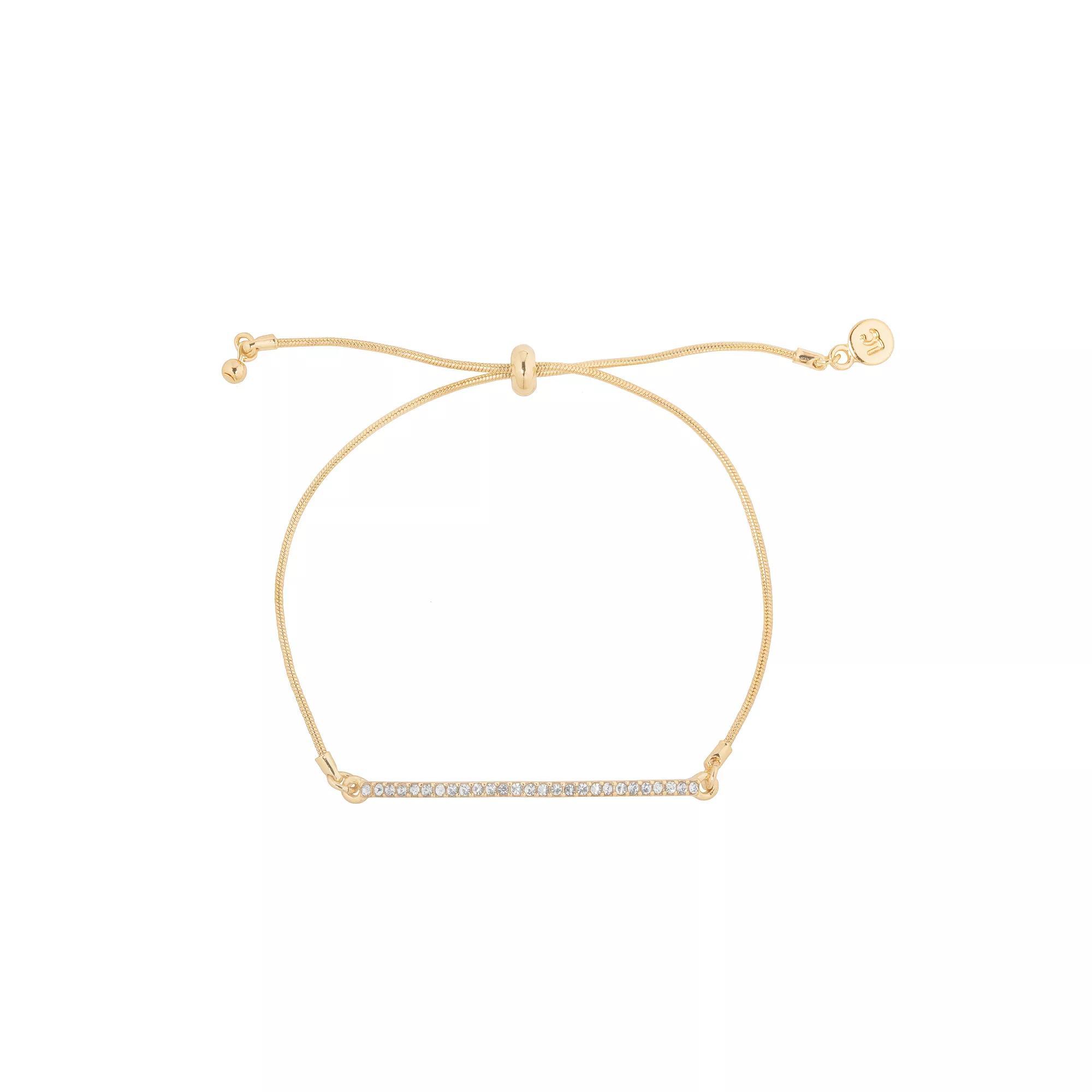 LC Lauren Conrad Gold Tone Pave Pull-Tie Bracelet, Women's, Clear Product Image