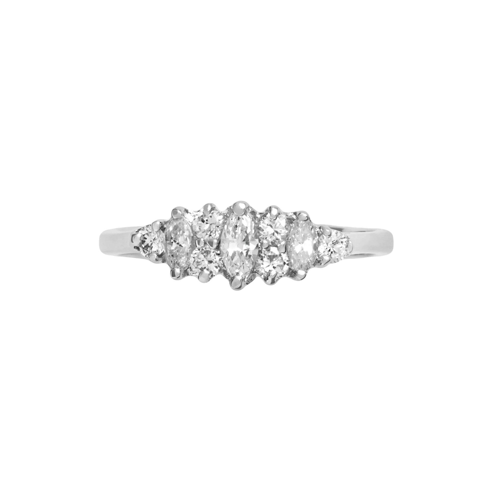 Traditions Jewelry Company Sterling Silver Cubic Zirconia Cluster Ring, Womens Multicolor Product Image