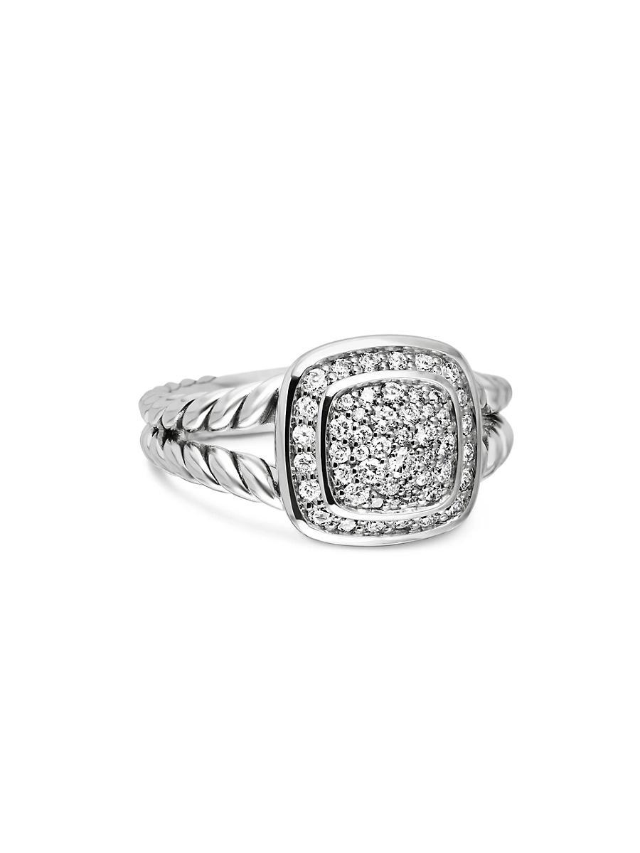 David Yurman Sterling Silver Petite Albion Diamond Pave Ring Product Image