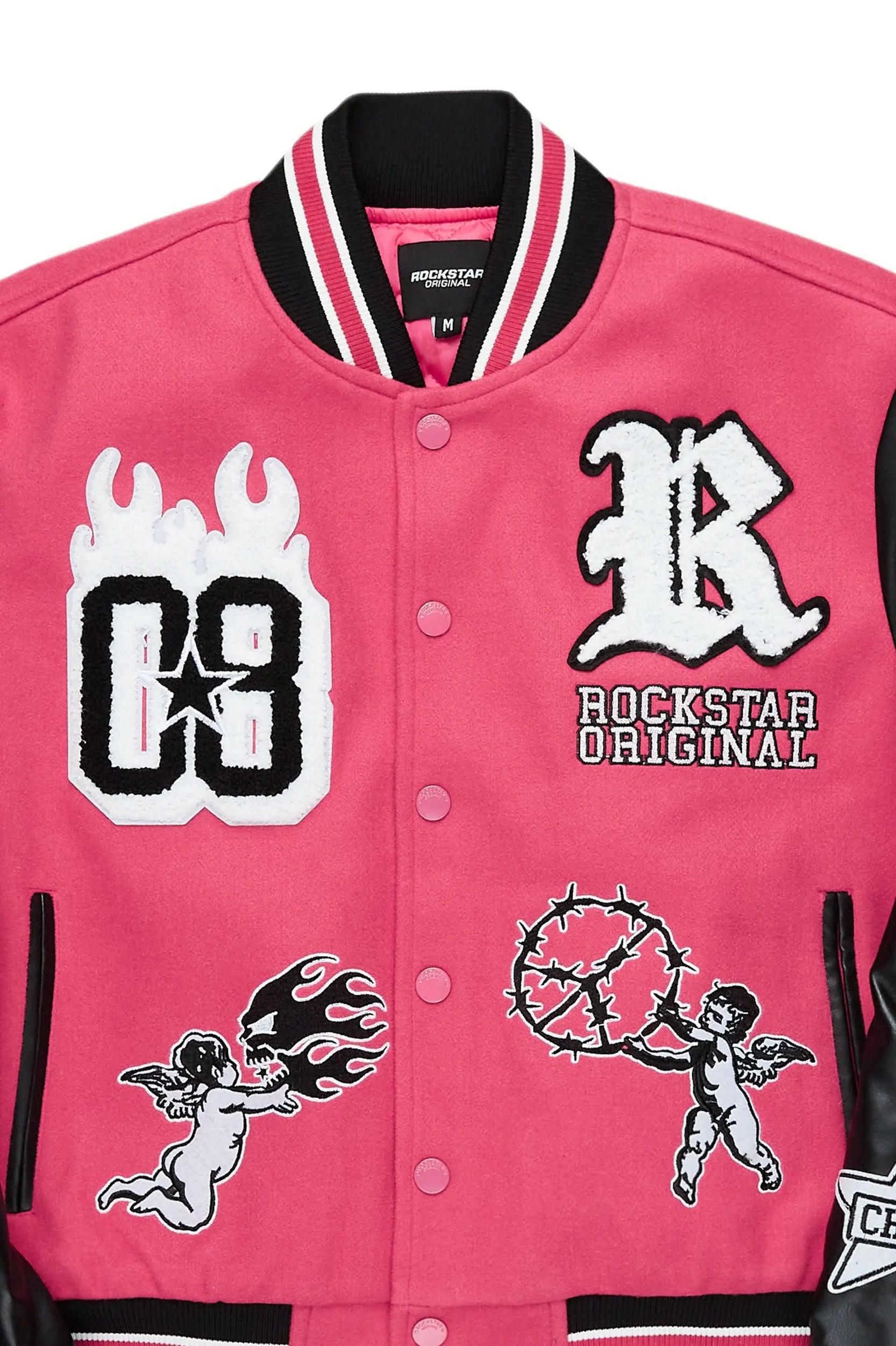 Sharray Fuchsia Oversized Varsity Jacket Female Product Image