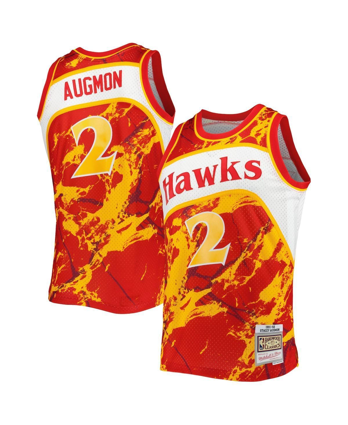 Men's Mitchell & Ness Stacey Augmon Red Atlanta Hawks 1991-92 Hardwood Classics Marble Swingman Jersey, Size: Medium Product Image