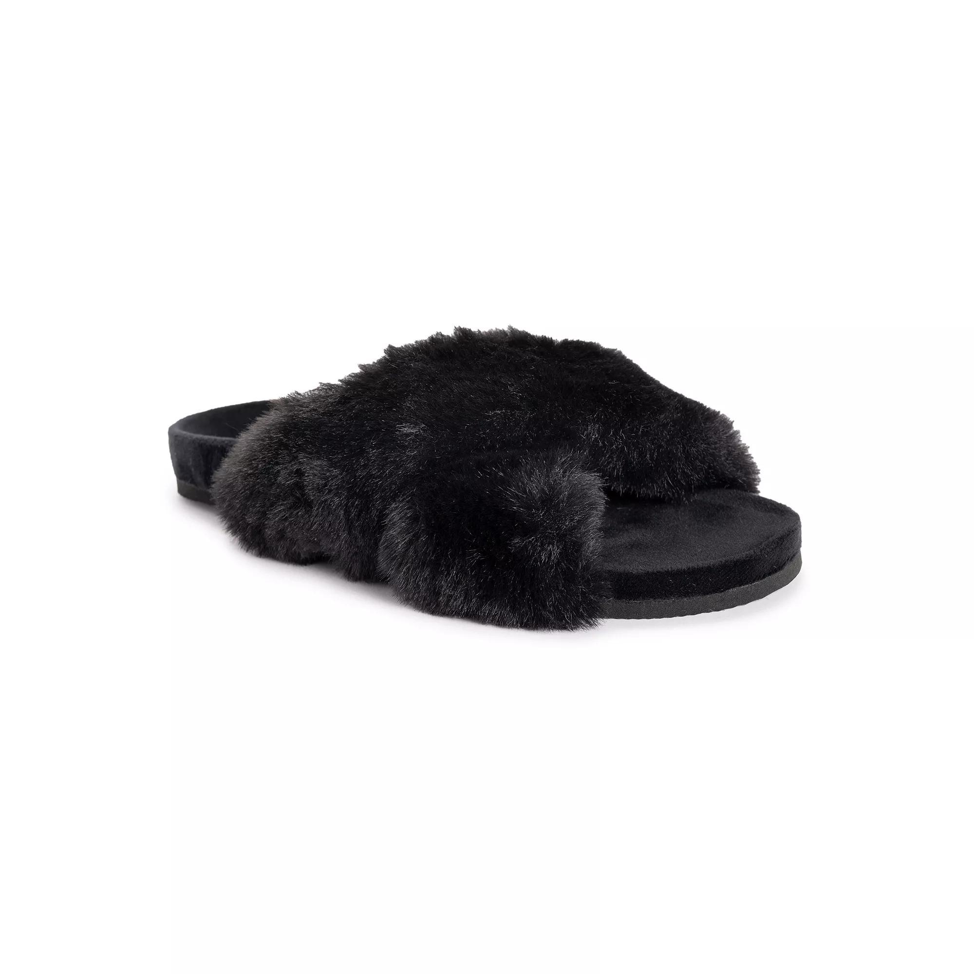 MUK LUKS Hydrangea Criss-Cross Womens Slide Slippers Product Image