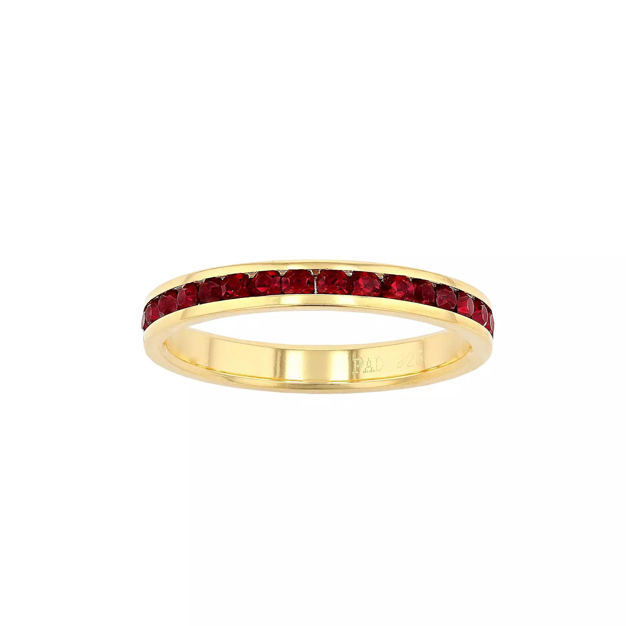 Traditions Jewelry Company 18k Gold Over Silver Birthstone Crystal Eternity Ring, Womens 18k Gold Plated Jan Product Image