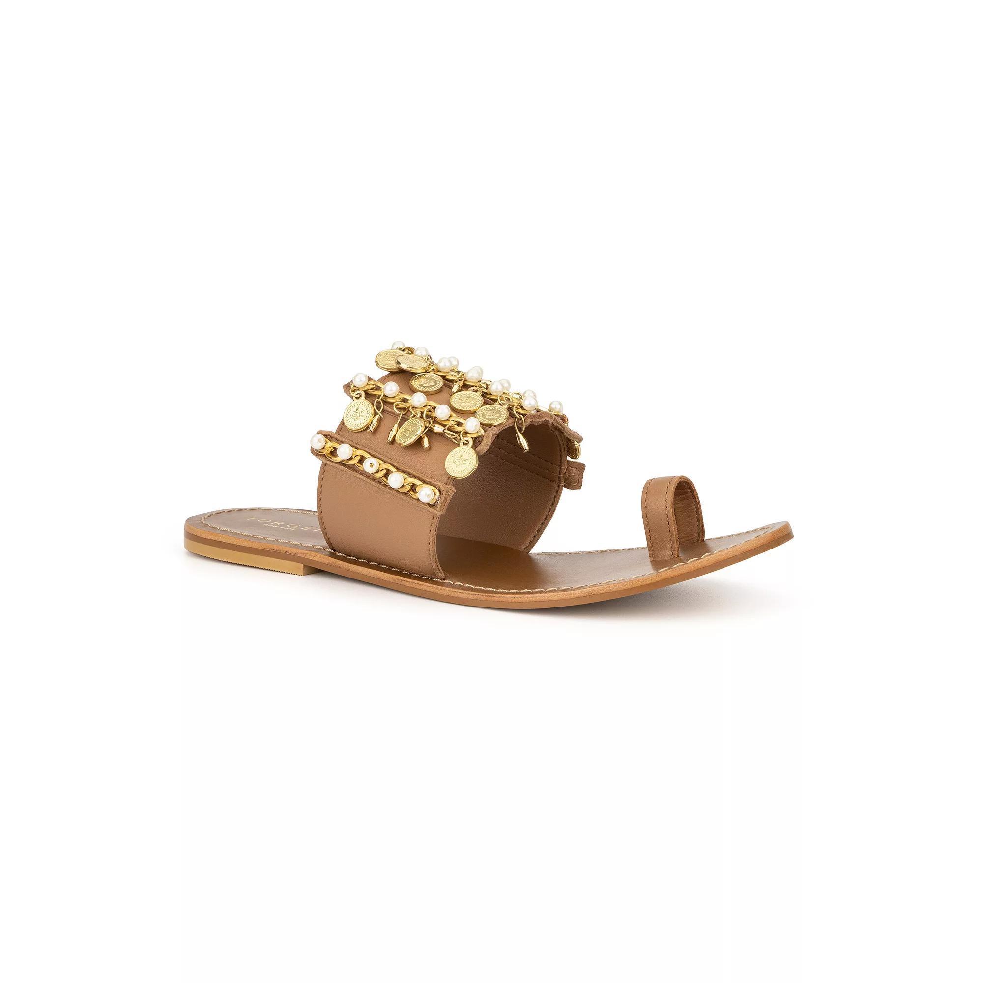 Torgeis Eden Womens Leather Coin Charm Sandals Product Image