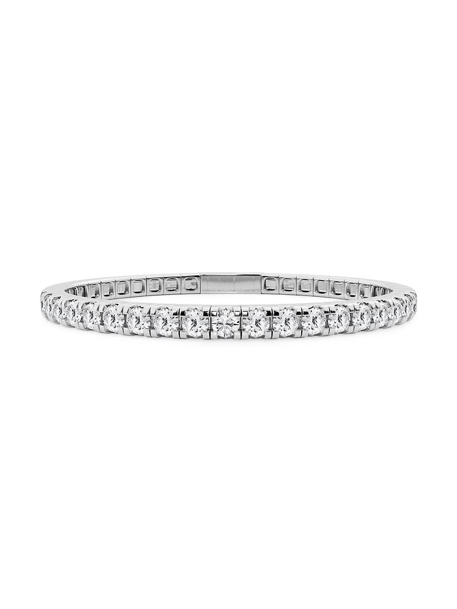 Womens 14K White Gold & Round Lab-Grown Diamond Flexible Tennis Bangle/1.00-10.00 TCW Product Image