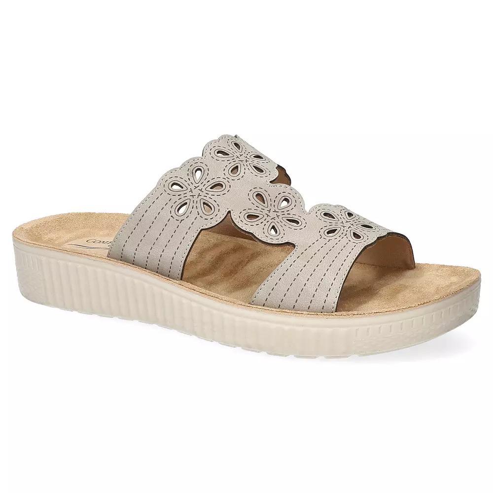 Easy Street Taj Women's Comfort Platform Slide Sandals, Size: 10 Wide, White Product Image