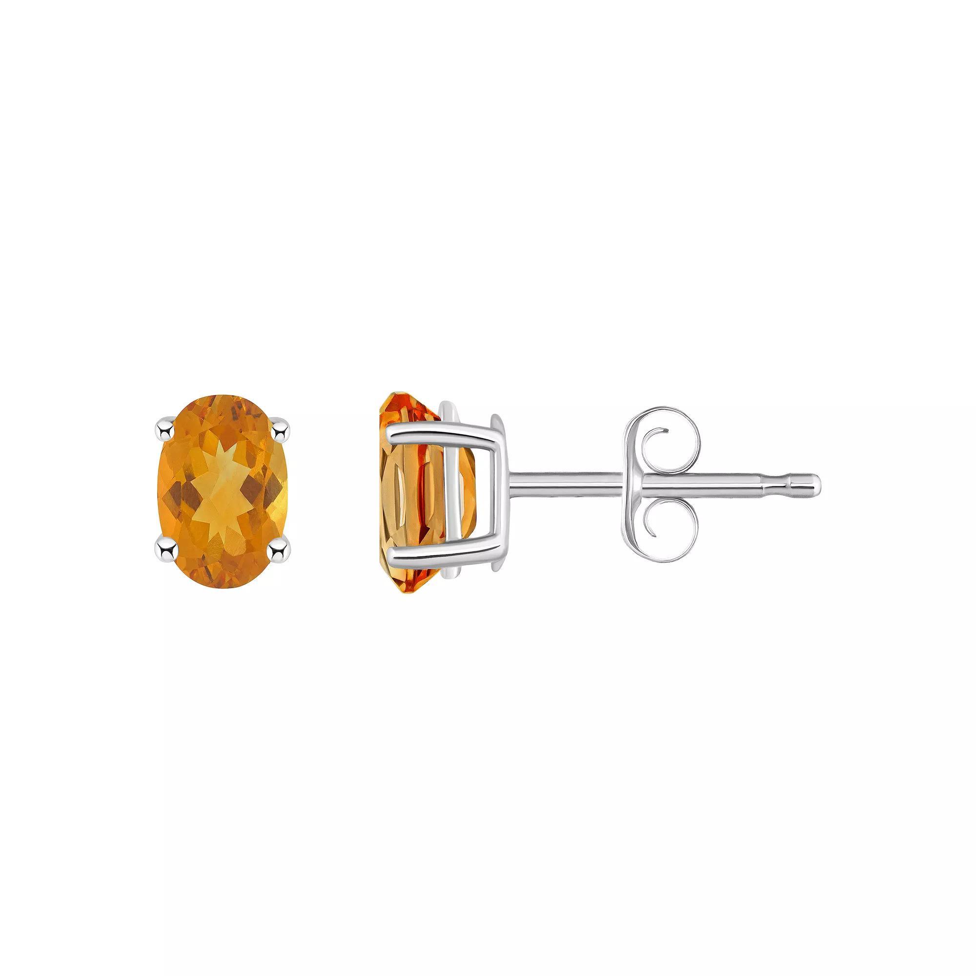 Celebration Gems 14k Gold Oval Gemstone Stud Earrings, Womens, Red Product Image