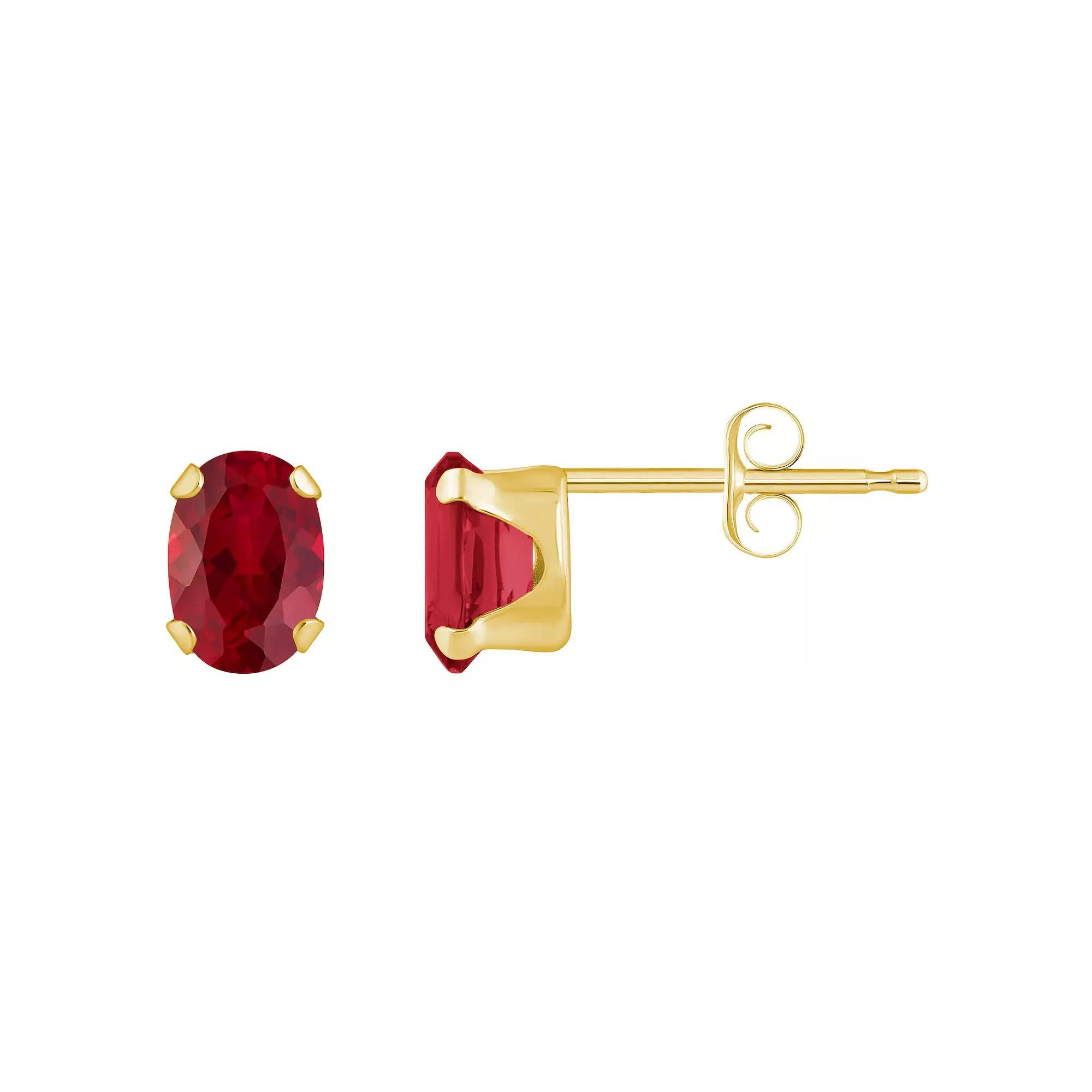 Celebration Gems 10k Gold Oval Peridot Stud Earrings, Women's, Yellow Product Image