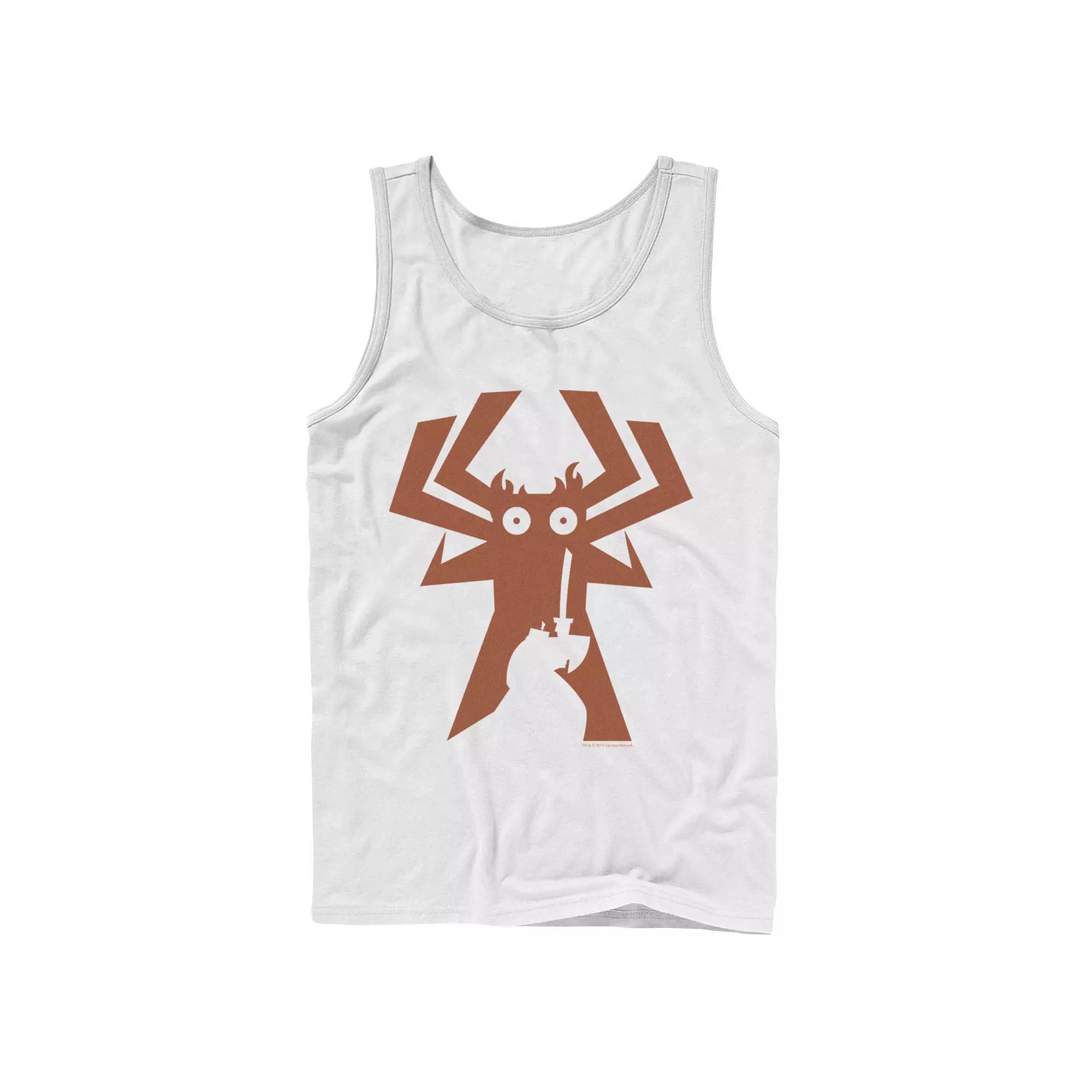Men's Cartoon Network Samurai Jack Faces Aku Silhouette Tank Top, Size: Large, White Product Image