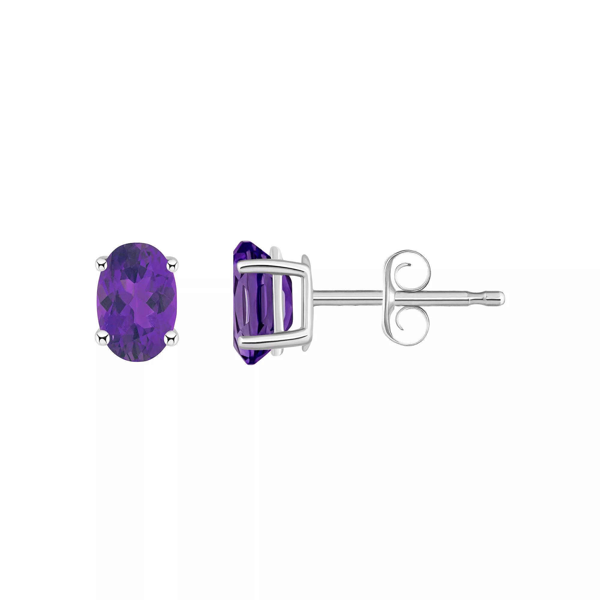 Celebration Gems 14k Gold Oval Gemstone Stud Earrings, Womens, Red Product Image