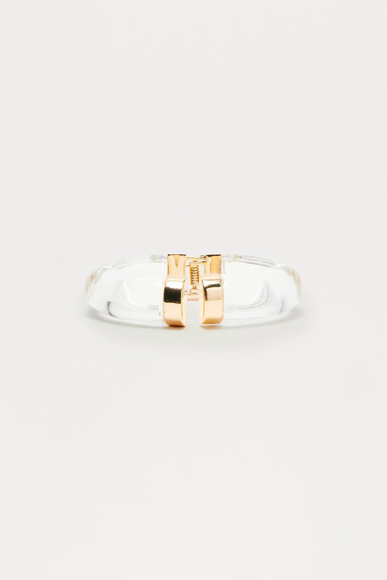 Lucid Dreams Statement Bangle Bracelet - Clear Product Image