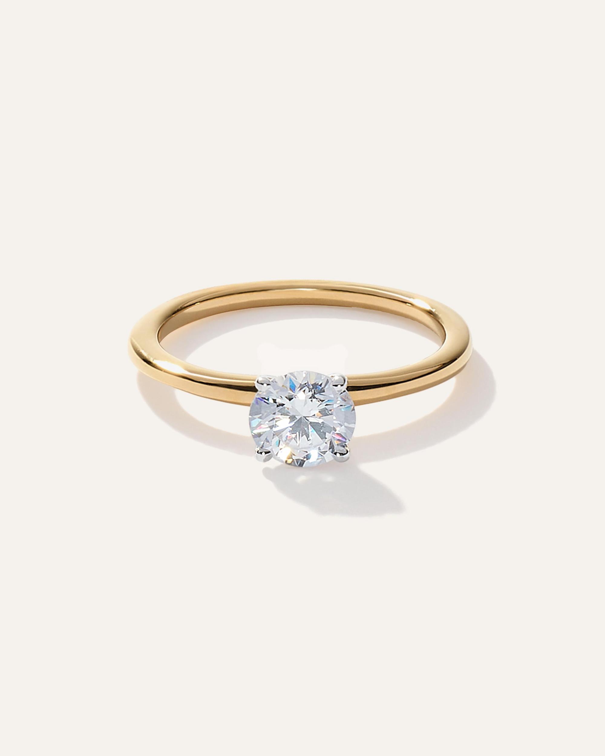 Natural Diamond Round Petite Classic Engagement Ring Product Image
