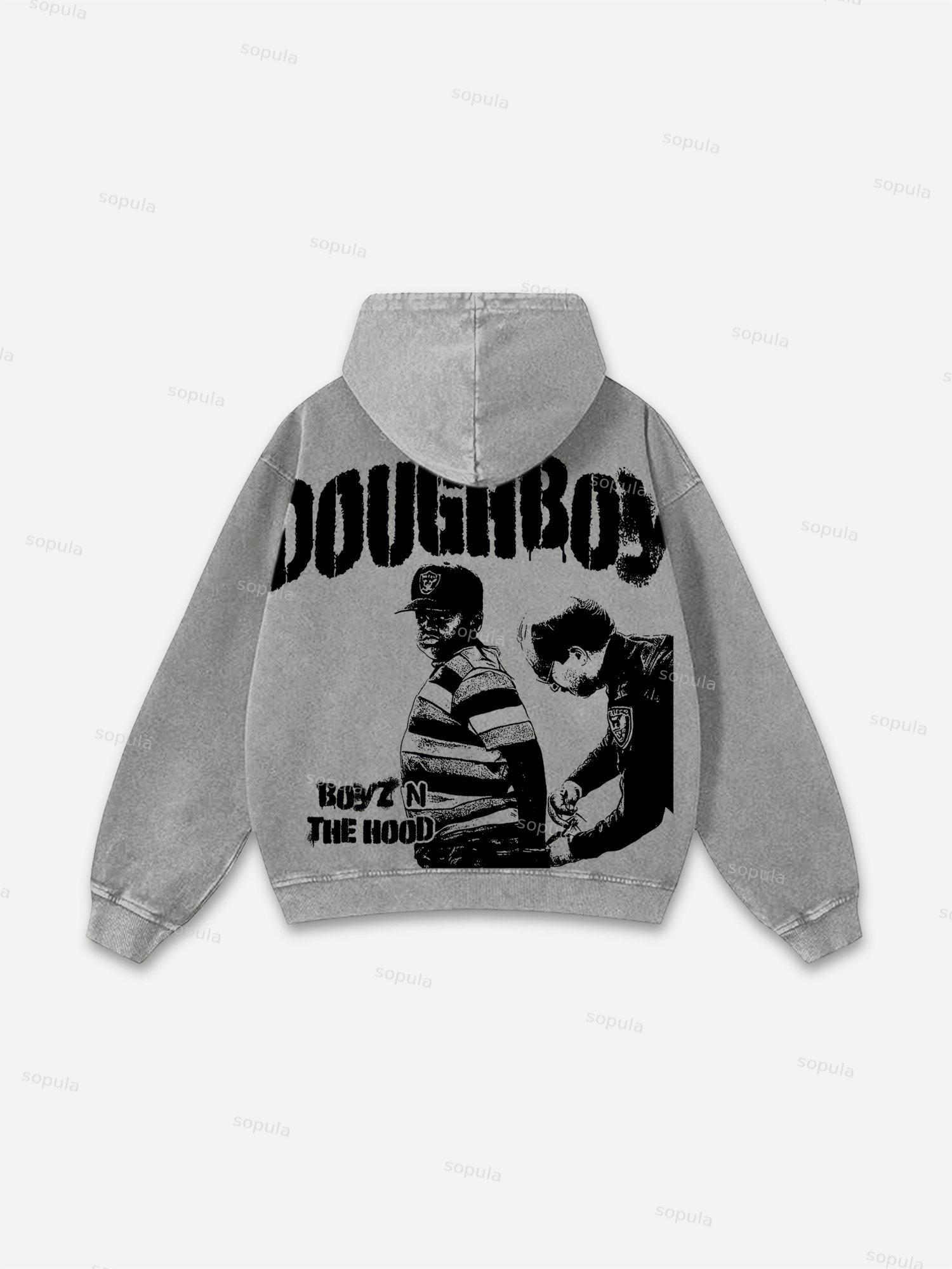 Hollywood Hills Fire Vintage Graphic Acid Wash Hoodie Product Image
