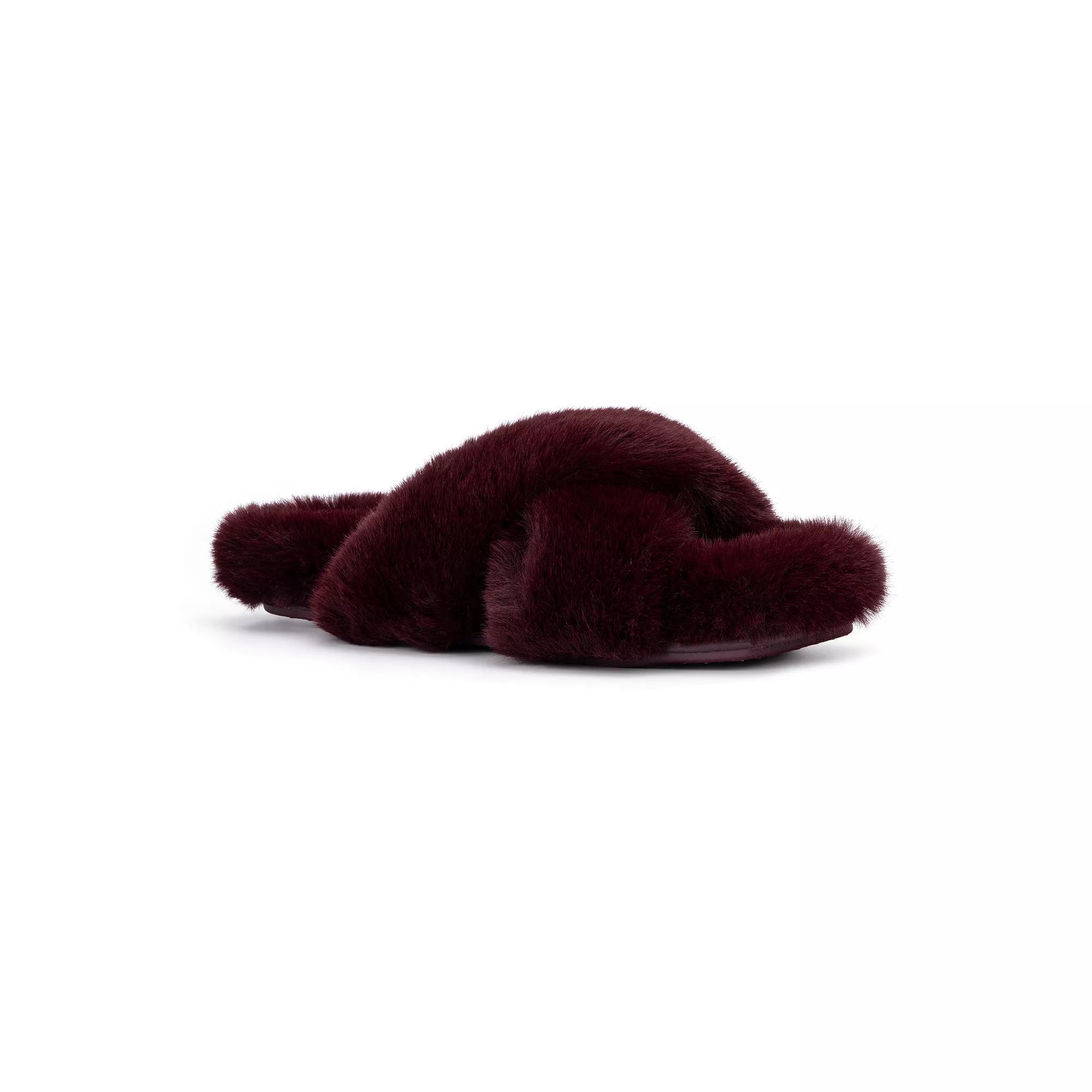 Torgeis Luna Womens Faux-Fur Slide Slippers Product Image