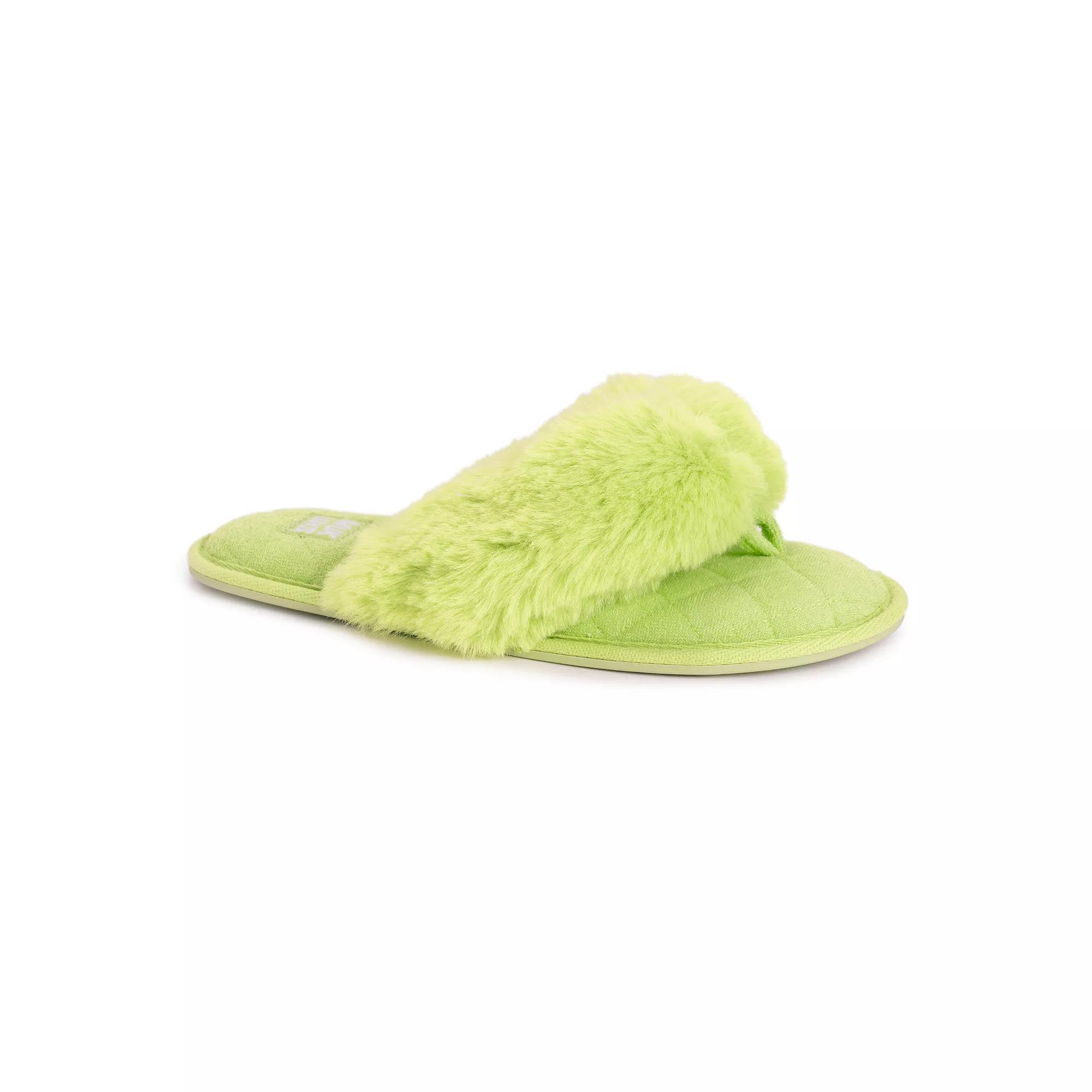 MUK LUKS Maren Faux Fur Women's Thong Slippers, Size: Large, Water Ballet Product Image