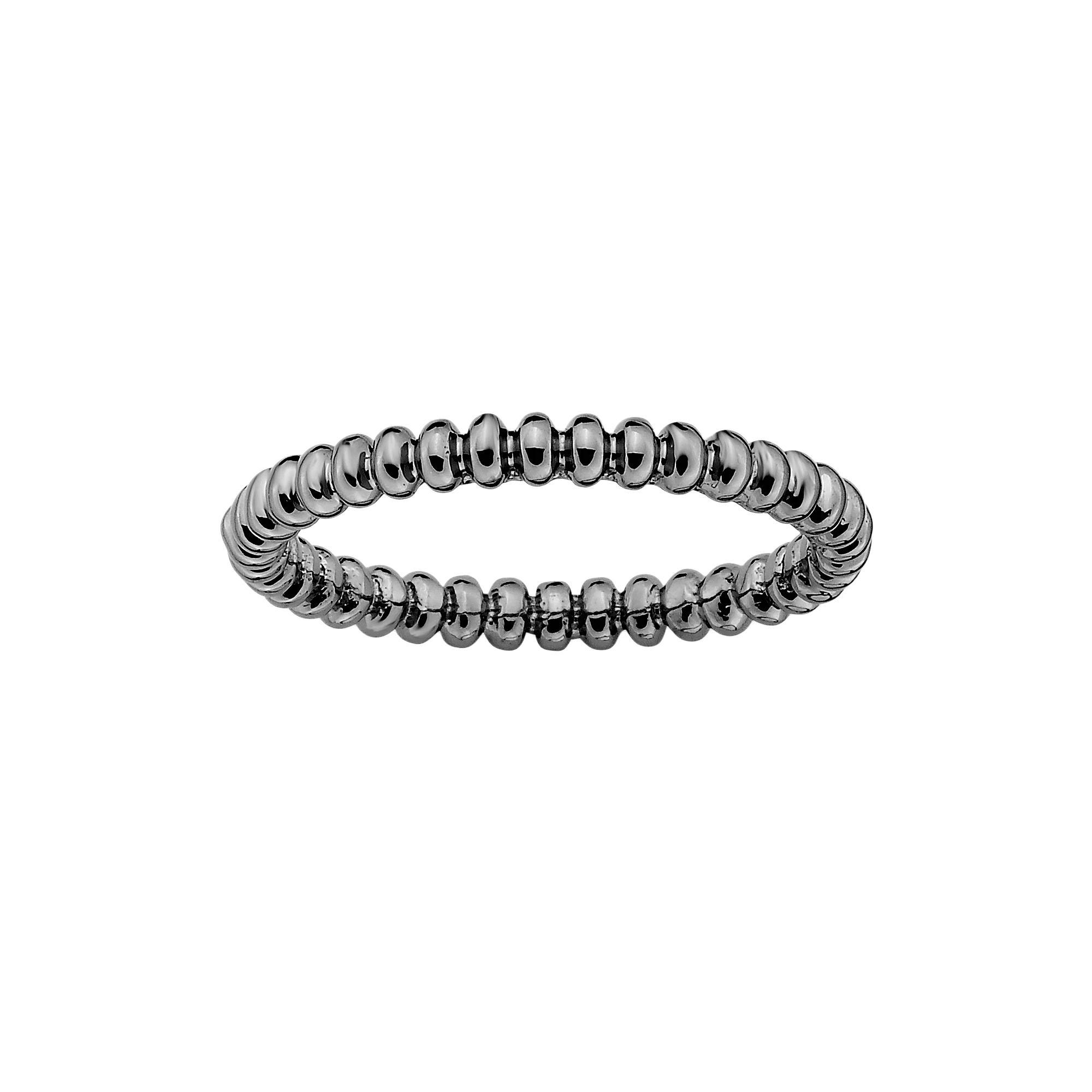 Stacks & Stones Ruthenium-Plated Sterling Silver Beaded Stack Ring, Women's, Size: 8, Black Product Image
