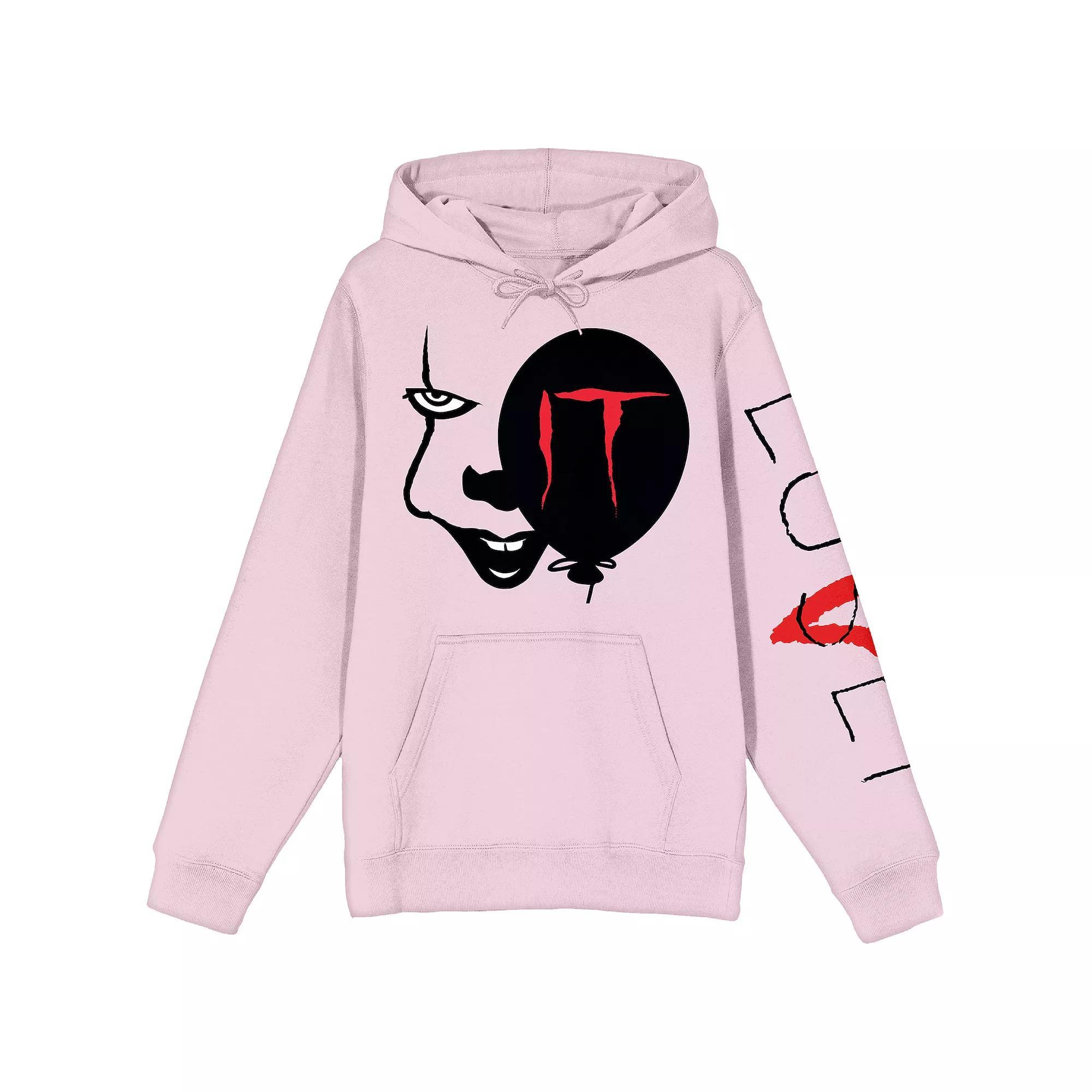 Men's It Chapter 2 Pennywise Face Graphic Hoodie, Size: Medium, Pink Product Image