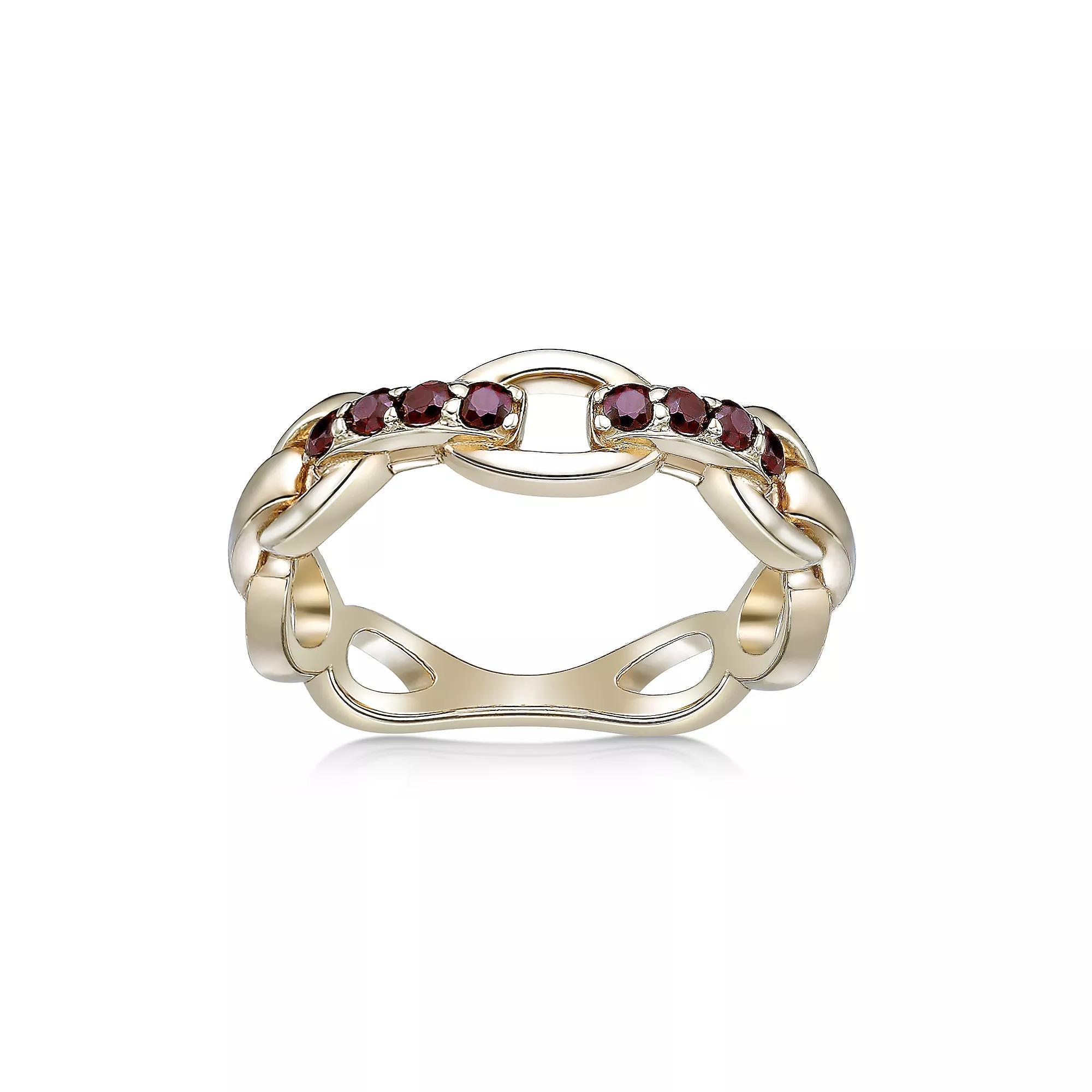 Gemminded 2 Micron Gold Over Silver Garnet Ring, Women's, Size: 6, Gold Tone Product Image