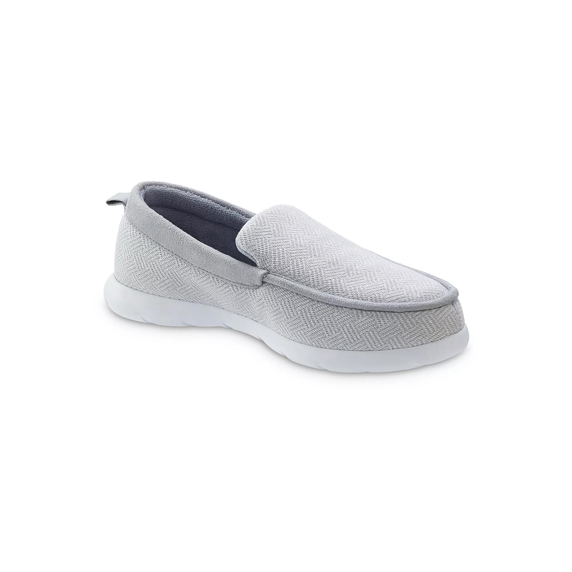 isotoner Zenz Men's Hatch Knit Moccasin, Size: 9, Light Gray Product Image