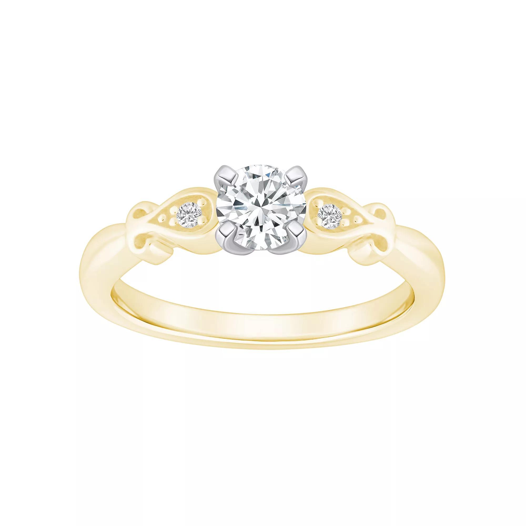 Alyson Layne 14k Gold 1/2 Carat T.W. Diamond Round Engagement Ring, Women's, Size: 5, Two Tone Gold Product Image