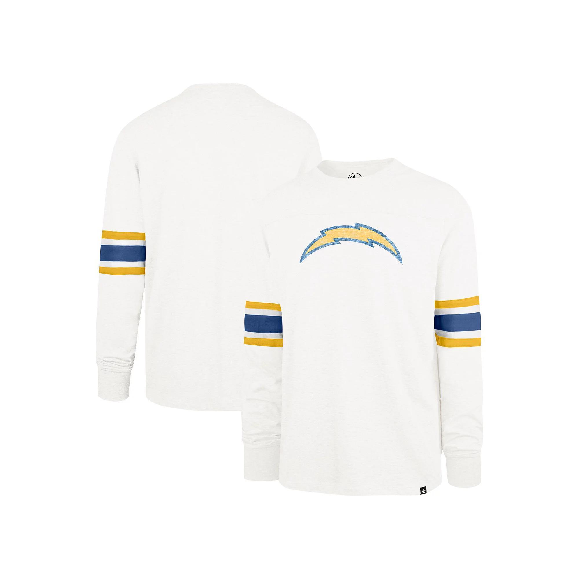 Men's '47 White Los Angeles Chargers Gridiron Premier Brex Long Sleeve T-Shirt, Size: 3XL Product Image