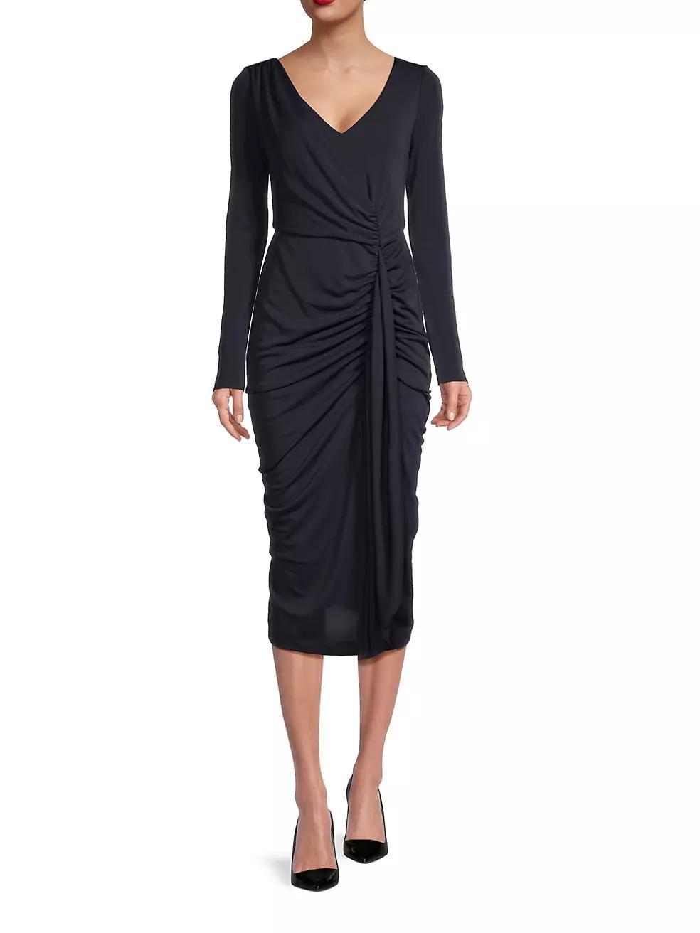 Cascade Long-Sleeve Midi-Dress Product Image