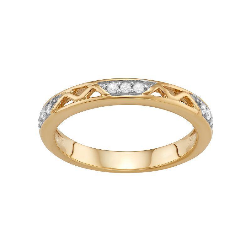 Jewelexcess Sterling Silver 1/10 Carat T.W. Diamond Openwork Ring, Women's, Size: 7, Silver Tone Product Image