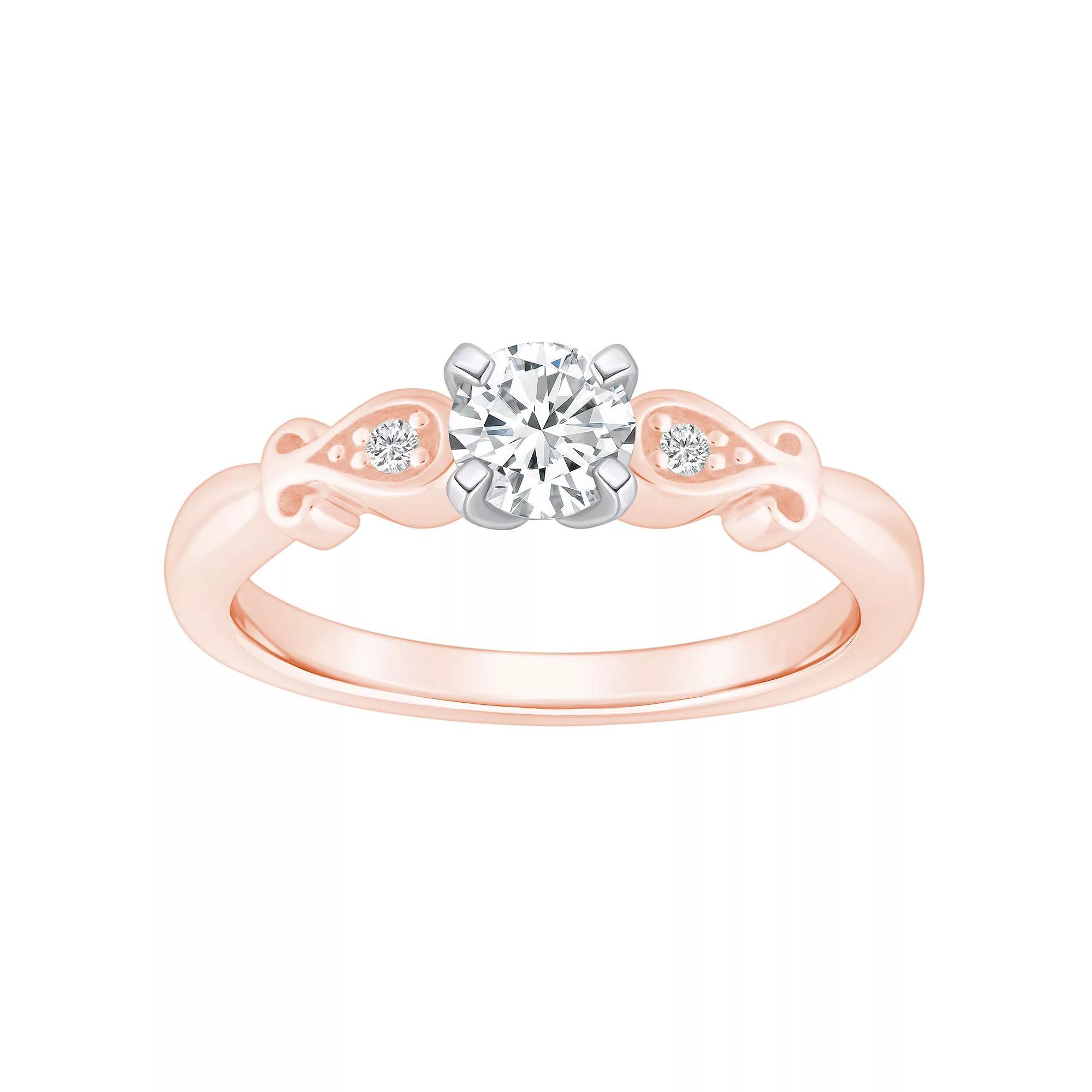 Alyson Layne 14k Gold 1/2 Carat T.W. Diamond Round Engagement Ring, Women's, Size: 5, Two Tone Gold Product Image