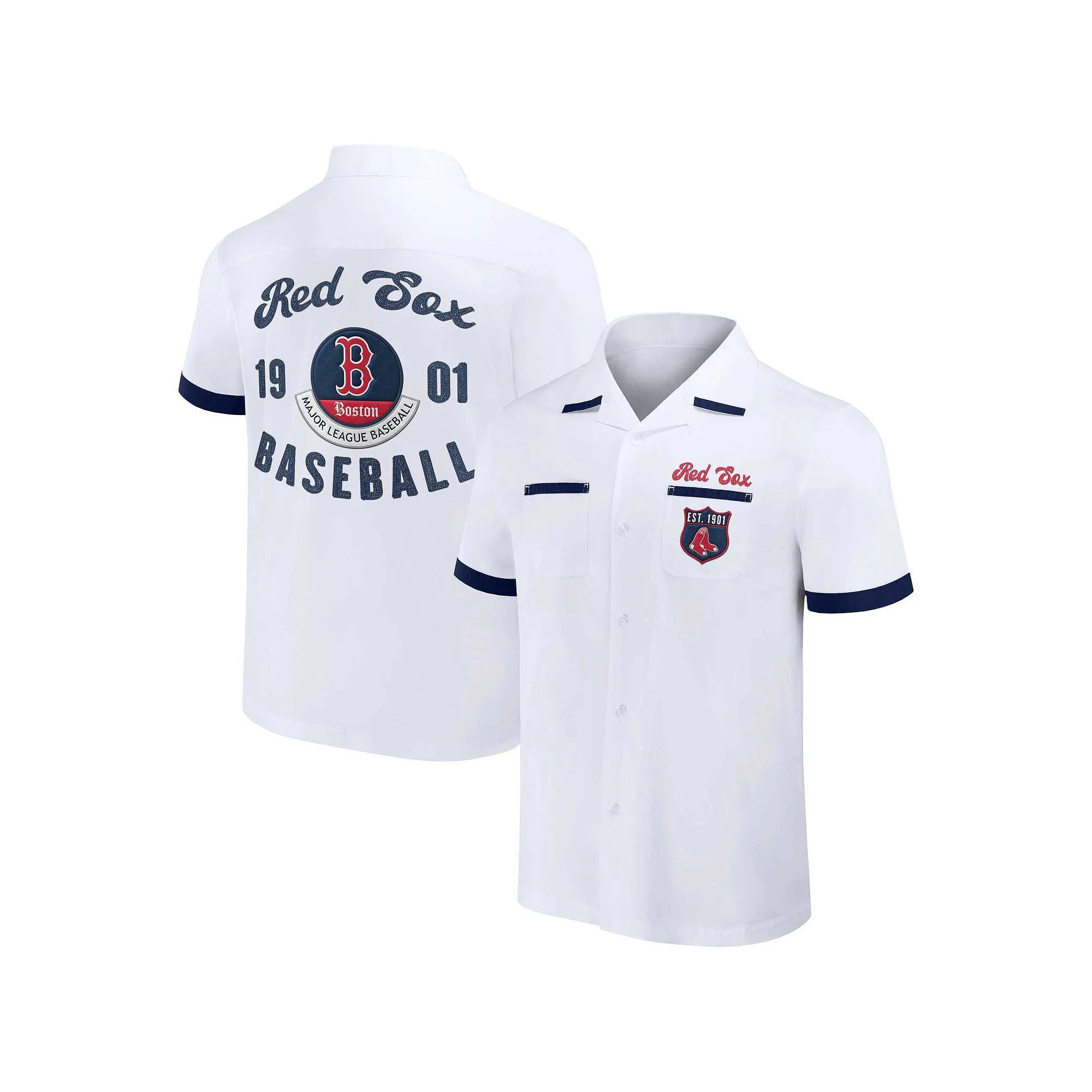 Men's Darius Rucker Collection by Fanatics  White Boston Red Sox Bowling Button-Up Shirt, Size: 2XL Product Image