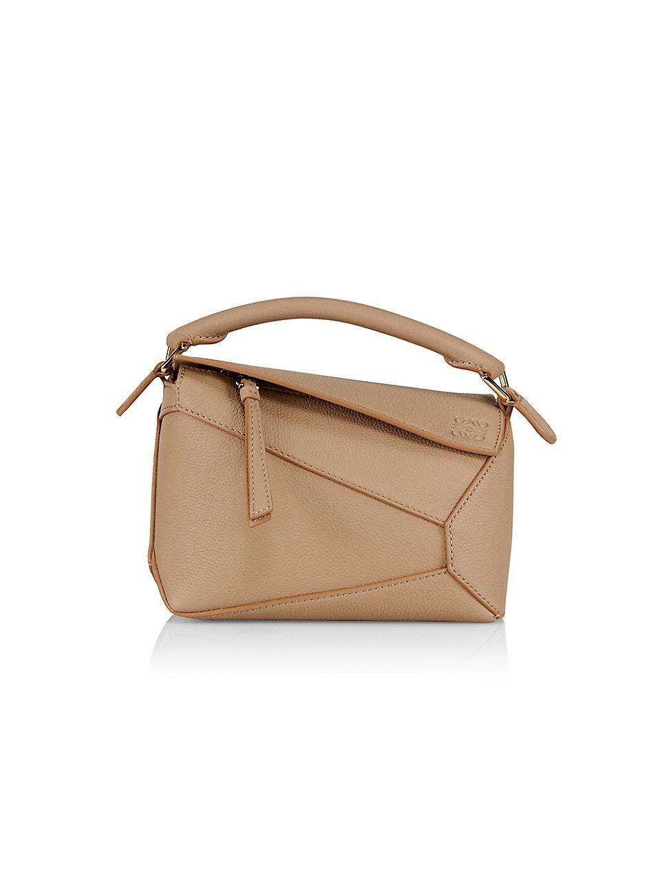 Puzzle Edge Mini Top-Handle Bag in Grained Leather Product Image
