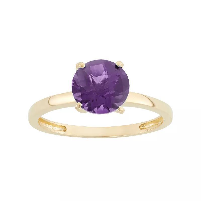 Designs by Gioelli Amethyst 10k Gold Solitaire Ring, Womens Purple Product Image