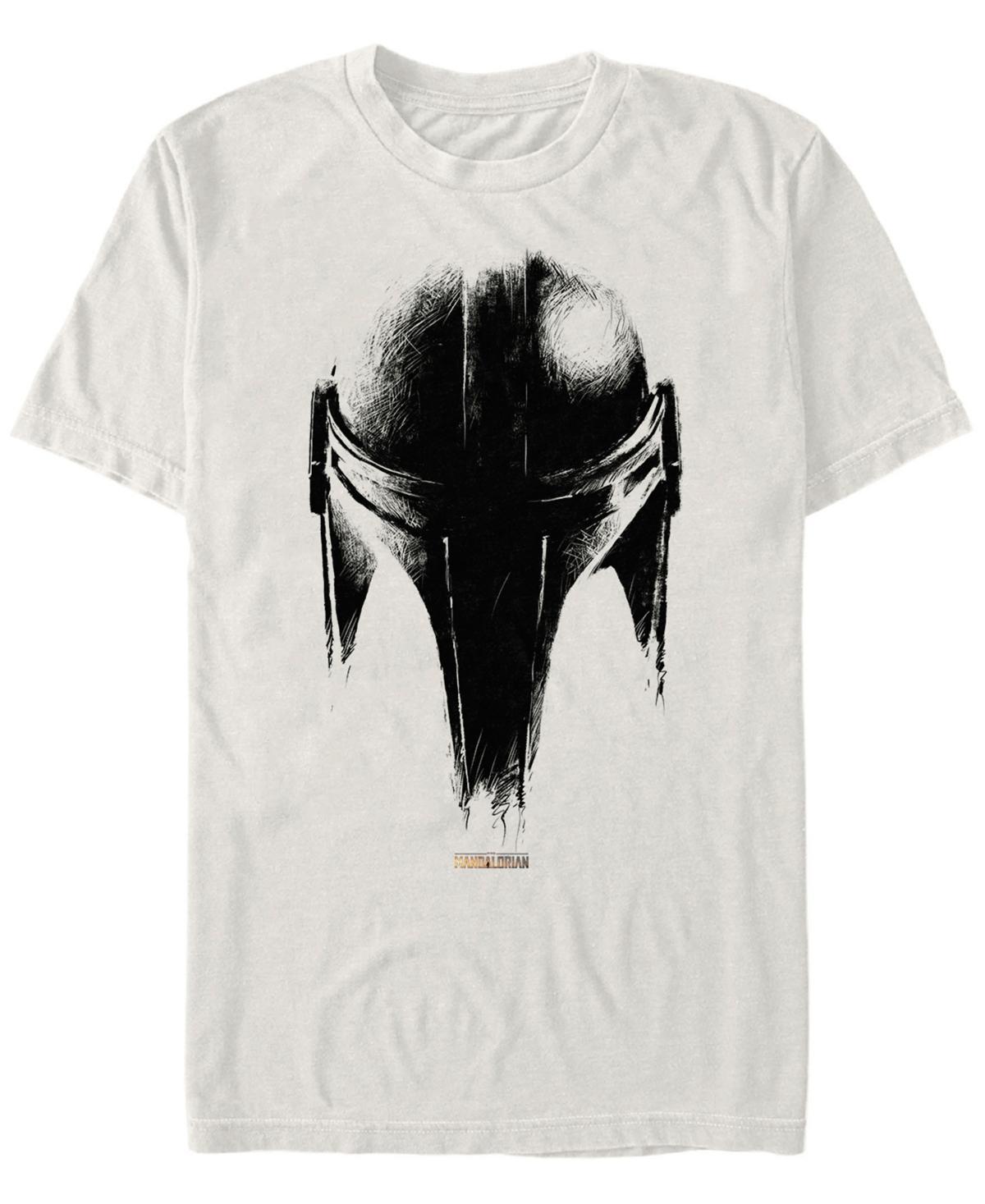 Men's The Mandalorian Metallic Helmet Tee, Size: Medium, Natural Product Image