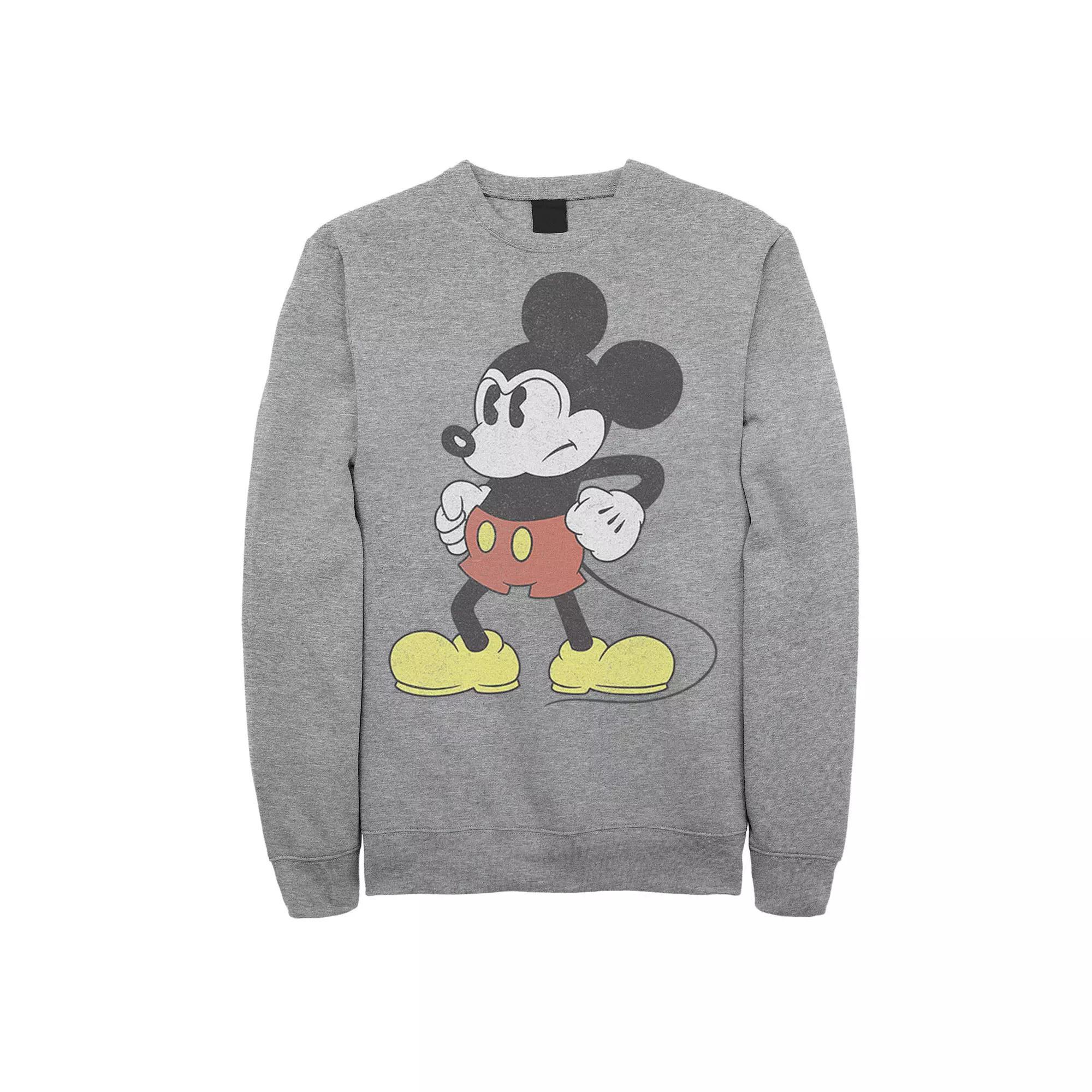 Disney's Mickey & Friends Mickey Mouse Men's Retro Grumpy Sweatshirt, Size: Small, White Product Image