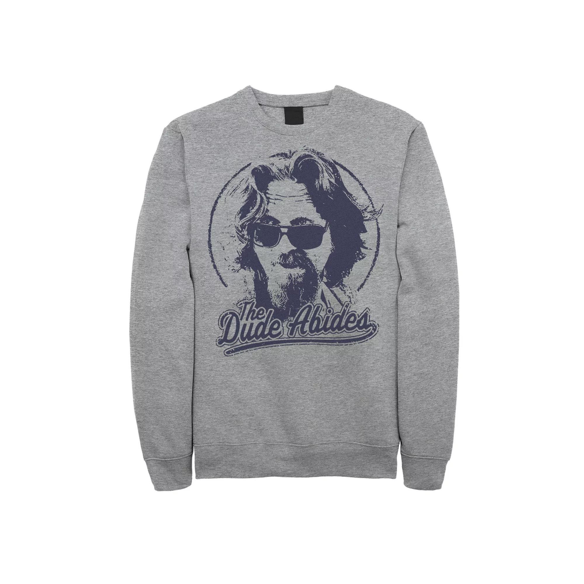 Men's Big Lebowski The Dude Abides Classic Circle Logo Sweatshirt, Size: XXL, Athletic Grey Product Image