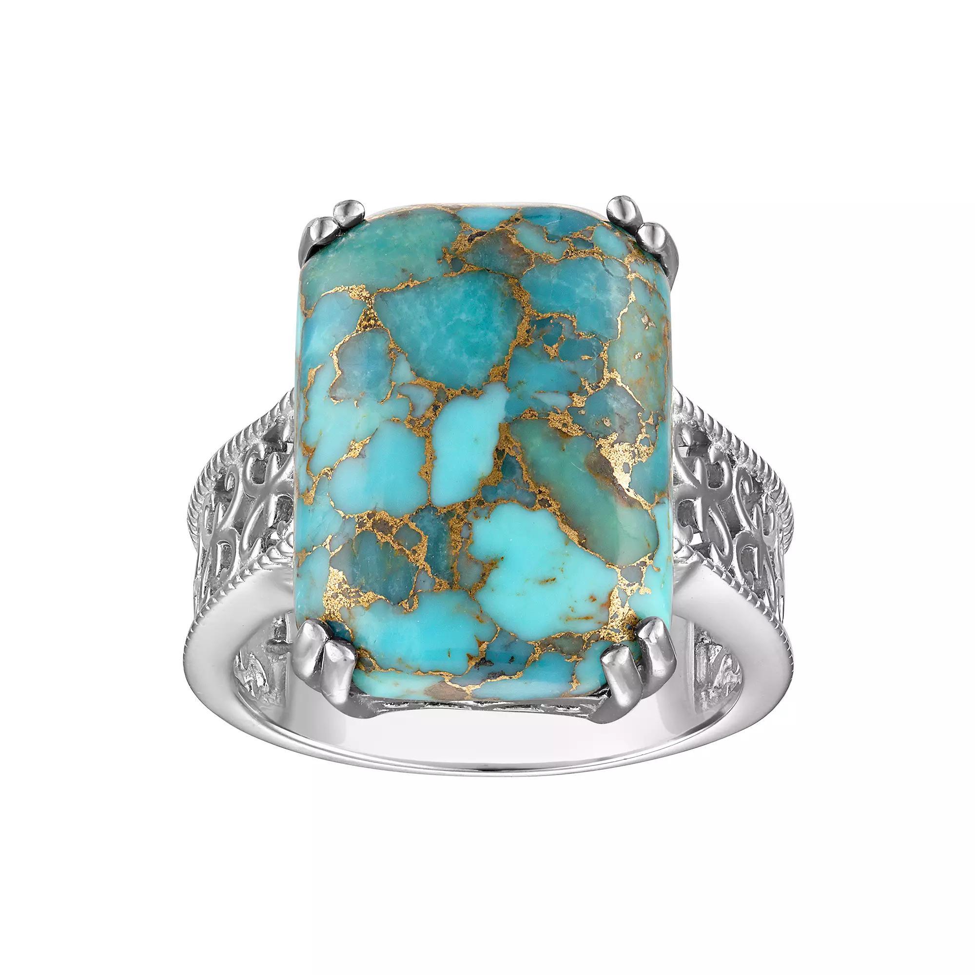 Designs by Gioelli Sterling Silver Copper Turquoise Ring, Womens Blue Product Image