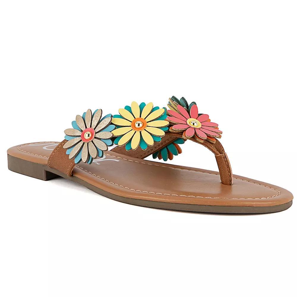 sugar Finnesse Women's Thong Sandals, Size: 6.5, Black Product Image