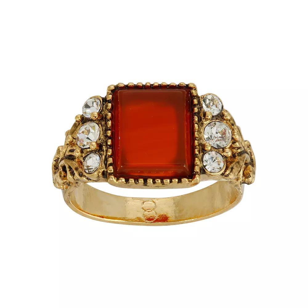 1928 Carnelian Ring, Womens, Gold Orange Product Image