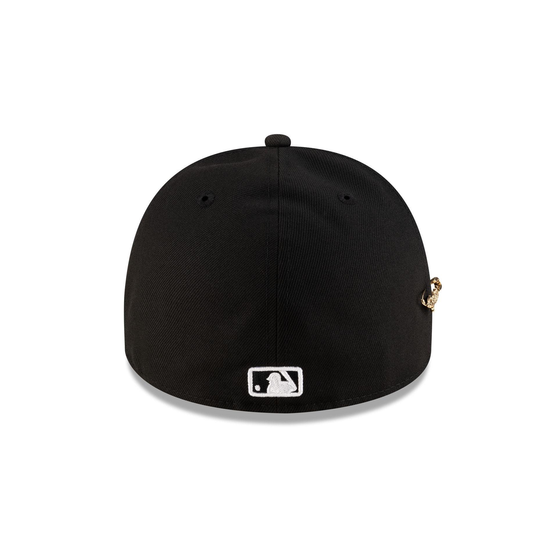 Atlanta Braves Black Script Safety Pin 59FIFTY A-Frame Fitted Hat Male Product Image