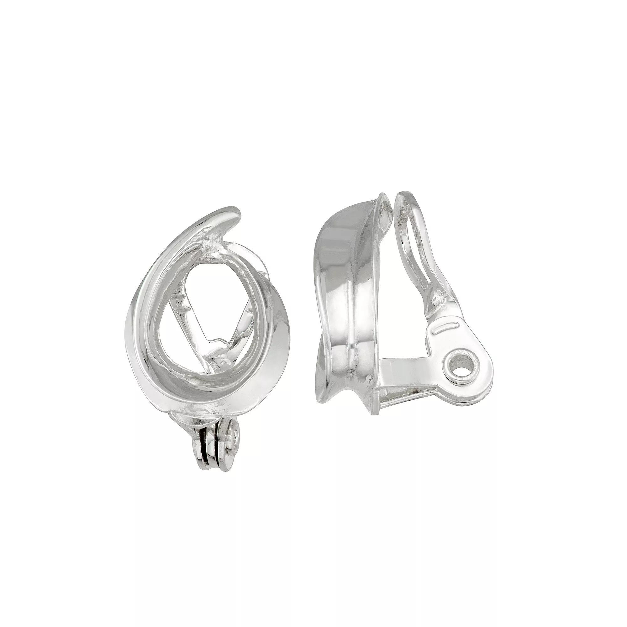 Napier Silver Tone Twisted Drop Earrings, Womens Product Image