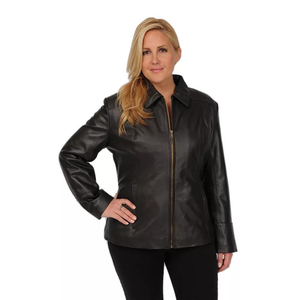 Plus Size Excelled Leather Scuba Jacket, Women's, Size: 2XL, Brown Product Image