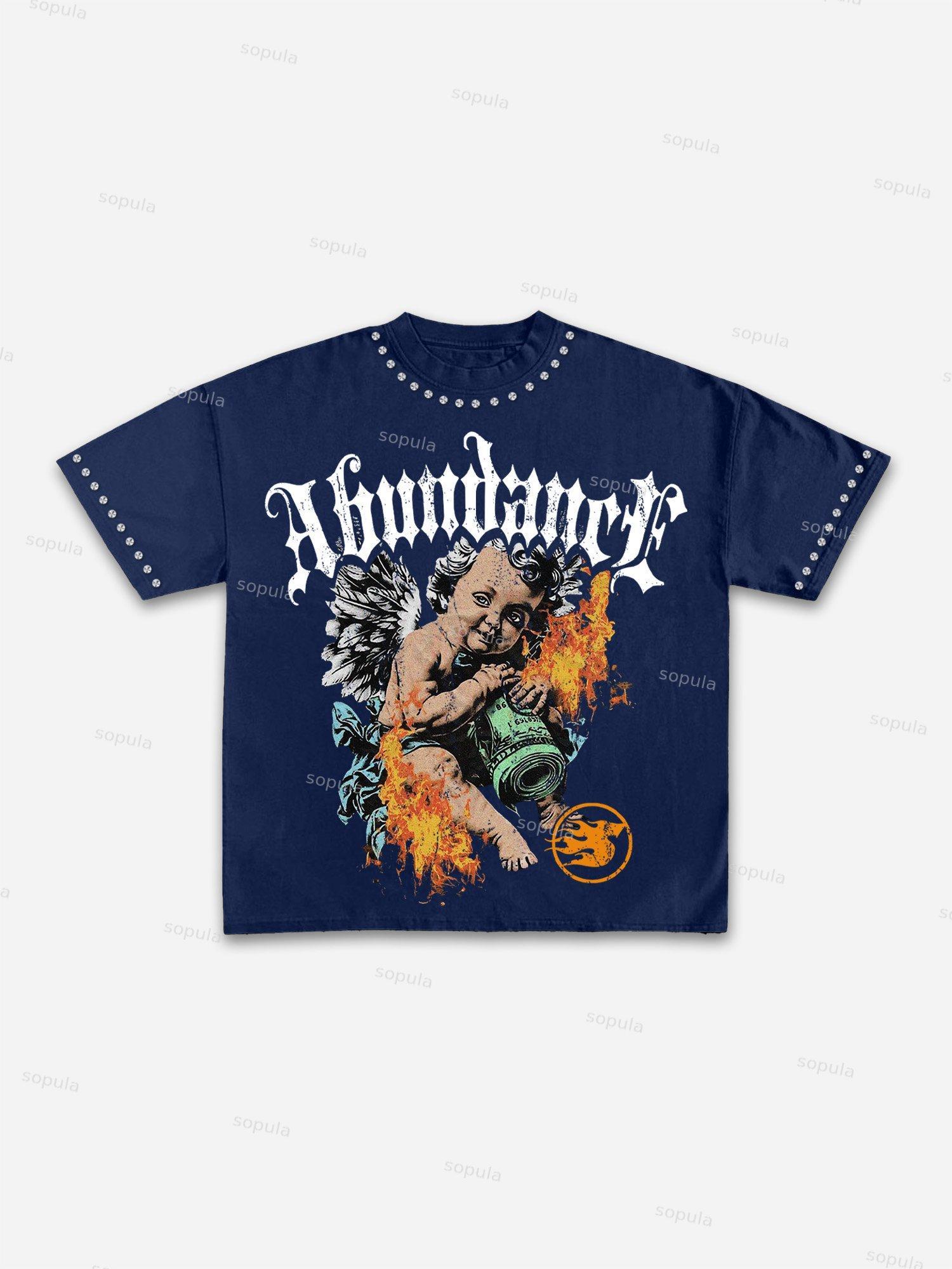 Abundance Money Angel Graphic Cotton T-shirt Product Image