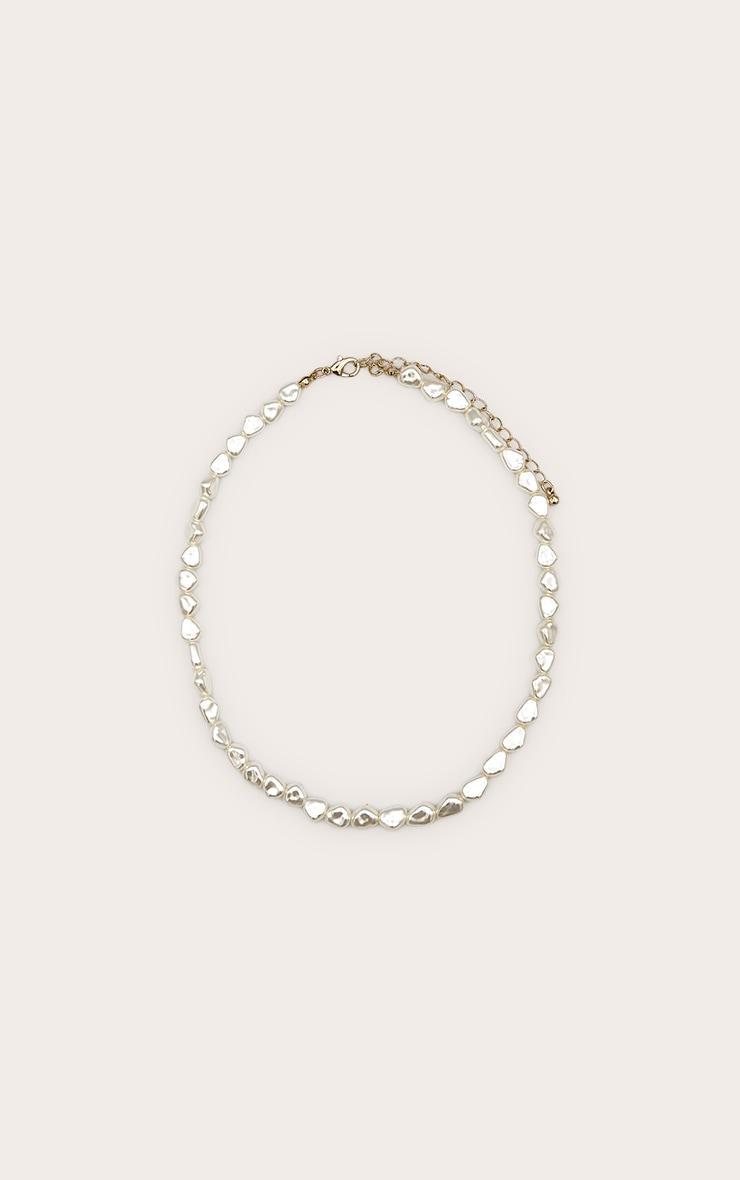 White Textured Pearl Choker Product Image