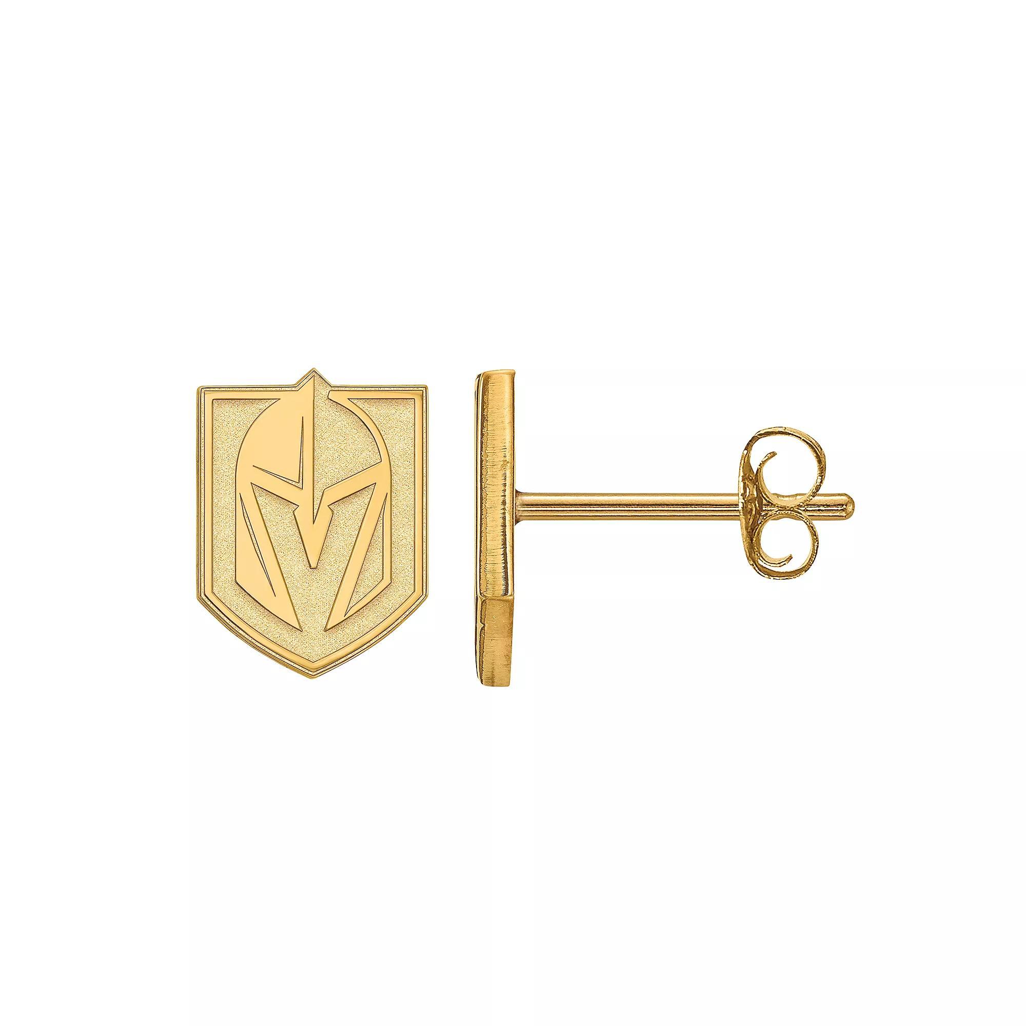 LogoArt Sterling Silver Las Vegas Golden Knights Mini Logo Stud Earrings, Women's, Gold Over Sterling Product Image