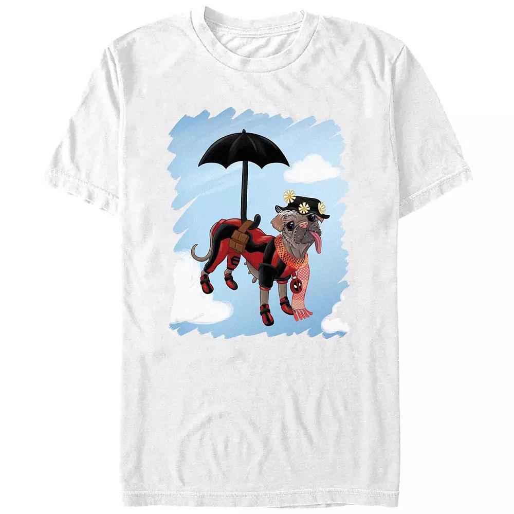Men's Deadpool And Wolverine Dogpool Mary Poppins Costume Graphic Tee, Size: XL, White Product Image