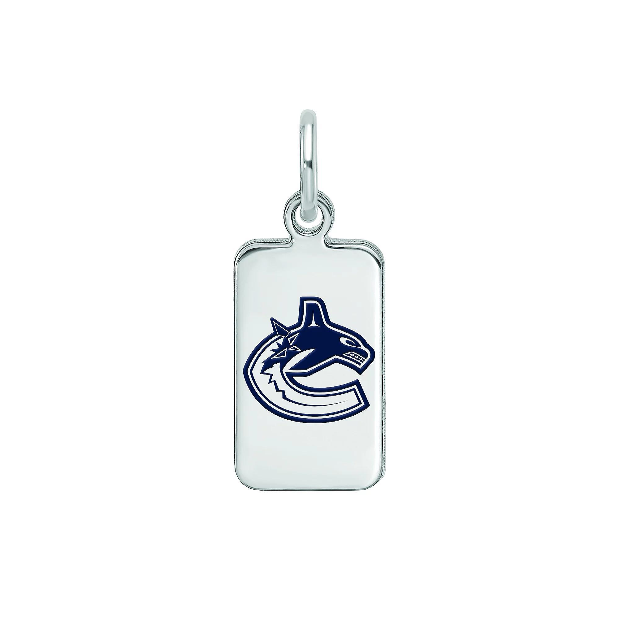 LogoArt Sterling Silver Enamel Vancouver Canucks Tag Pendant, Women's, Size: 15 mm Product Image
