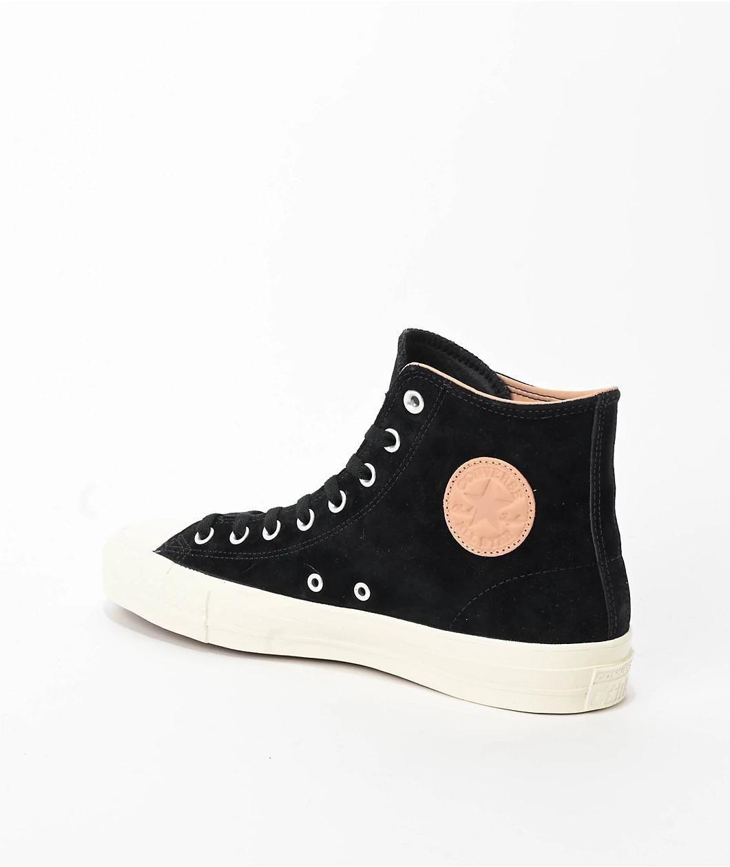 Converse Chuck Taylor All Star Pro Nubuck Black, Egret, & Vachetta Beige Skate Shoes Product Image
