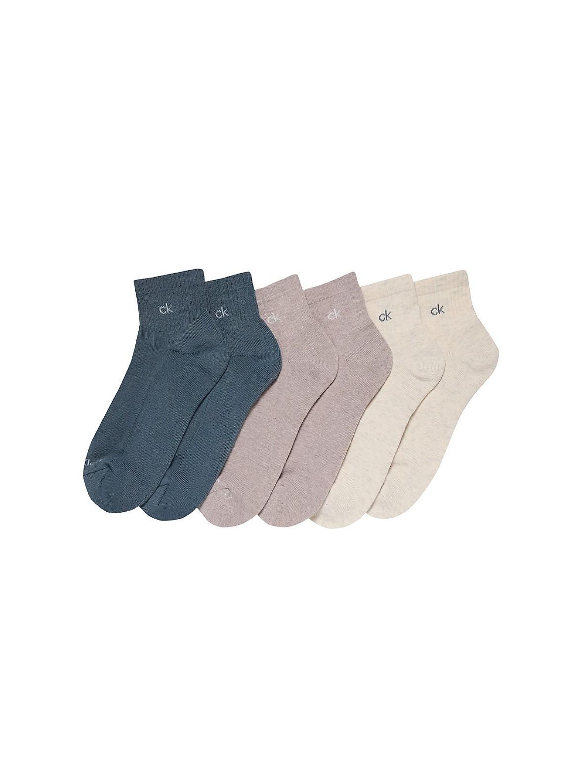 Calvin Klein Mens Basic Cushion Quarter 6-Pack Socks - Multi Product Image