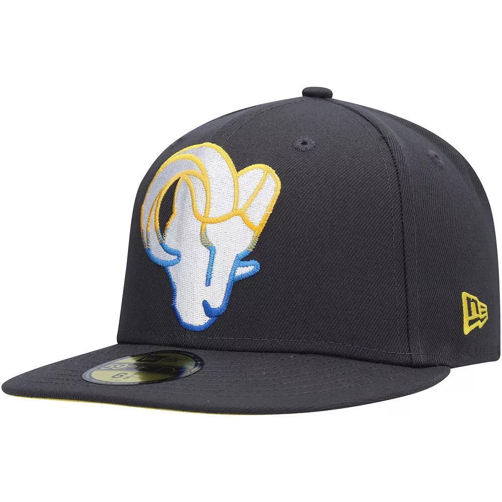 Men's New Era Graphite Los Angeles Rams Color Dim 59FIFTY Fitted Hat, Size: 7 3/4, Dark G Product Image
