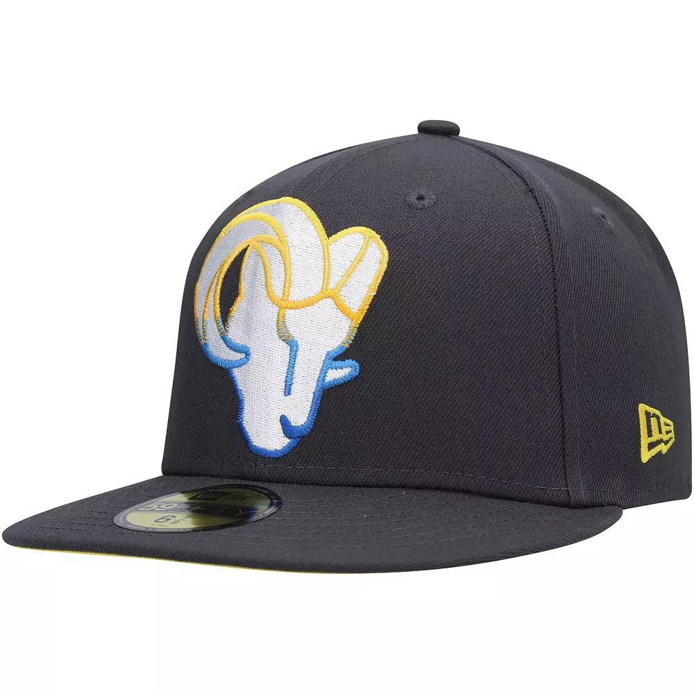 Men's New Era Graphite Los Angeles Rams Color Dim 59FIFTY Fitted Hat, Size: 7 3/4, Dark G Product Image